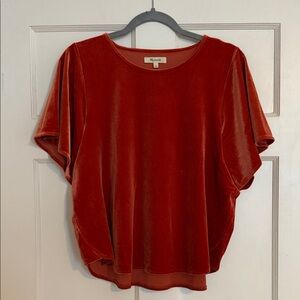 Women's Velvet Dolman sleeve Top in Rust by Madewell